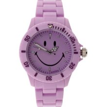 Wave gear smiley happy time womens wgs-ppplv01 pretty pastel purple analog watch