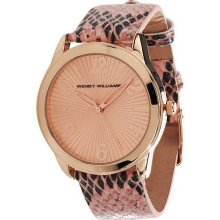 Wendy Williams In Style Python Pattern Strap Watch - Pink - One Size