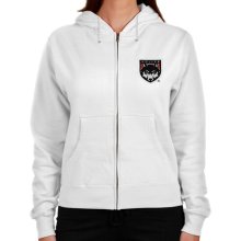 Western Oregon Wolves Ladies Logo Applique Midweight Zip Hoodie - White