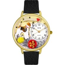 Whimsical Watches G-0130039 Unisex Fox Terrier Black Skin Leather Watc