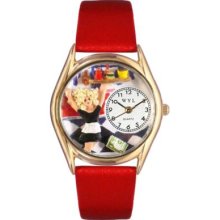 Whimsical Watches Kids Japanese Quartz Waitress Leather Strap Watch