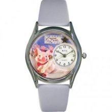 Whimsical Watches S0520008 Swine Lake Baby Blue Leather And Silvertone Watch