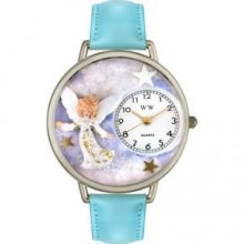 Whimsical Watches U0710005 Angel Baby Blue Leather And Silvertone Watch