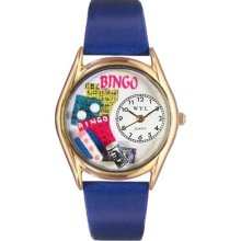 Whimsical Womens Bingo Royal Blue Leather And Goldtone Watch #C04 ...