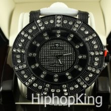 White /black Beautiful Custom Watch Hip Hop Iced Out Big Analog Face Water Proof