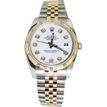 White diamond dial bezel pearlmaster Rolex datejust watch jubilee bracelet