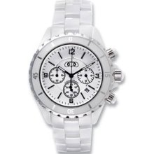 White Oversized Ceramic Chronograph Watch