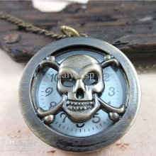 Wholesale --new Arrival Pocket Watch Skull Shape Watch Fashion Gift