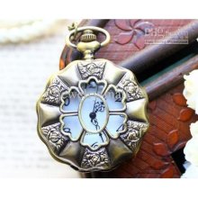 Wholesale - Retro Bronze Alloy Pocket Watch Pointer Quartz Classical