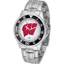 Wisconsin Badgers watches : Wisconsin Badgers Men's Competitor Watch with Stainless Steel Band