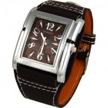 WoMaGe Unisex Watch Square Dial Leather Watchband