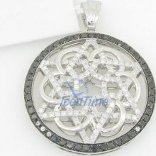 Womens 14K White Gold 422 ctw diamond fancy round star of david pendant 42651W