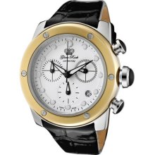 Women's Aqua Rock Chronograph White Dial Black Genuine Leather ...