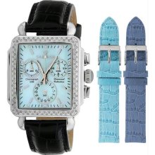 Women's Diamond Strap Chronograph Blue Mother Of Pearl Dial