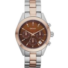 Women's dkny two tone stainless steel chronograph watch ny8515