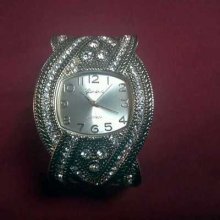 Womens Geneva Platinum Watch Gold Tone With Big Stones