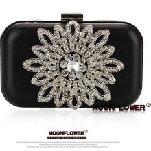 Women's New Bag Advanced Fluorescence PU Clutch Diamond Flower Dinner Bag (with a short chain + long chain) NO539