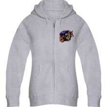 Women's Zip Hoodie Darkside Wolves Moon And Forest