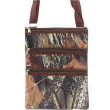 Woodsy Camouflage Oak Brown Trim Hipster Purse Teen Handbag Crossbody Messenger