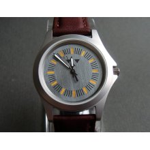 Wristwatch in stainless steel with Demarcated Minutes Dial 1 in Orange - Made to Order