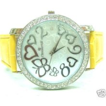 Yellow Straps Womens Designer For Her Bling Watch Brs15