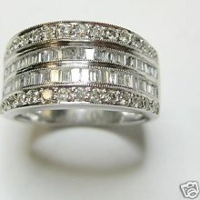 1 Carat Diamond Ladies Wedding Band/ring 14k White Gold