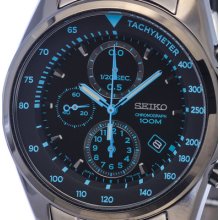 100% & 100% Genuine 2013 Model Seiko All Black Steel Chronograph Sndd67p1