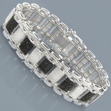 10k Custom White Black Diamond Bracelet 8.47ct