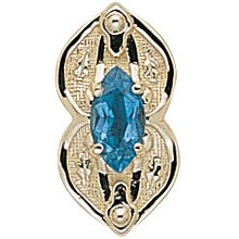 14k Gold Glatter Marquise Blue Topaz Victorian Bracelet Slide GS393-BT