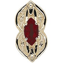 14k Gold Glatter Marquise Garnet Victorian Bracelet Slide GS393-G