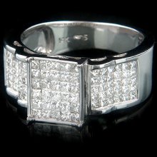 14k Gold Womens Diamond Ring Princess Diamonds 1.5ct