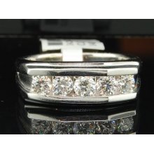 14k Mens White Gold Diamond Engagement Ring Wedding Anniversary Band Set 1 Ct.