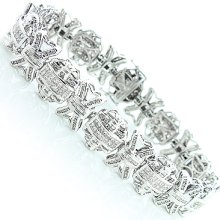 14K Solid Gold Designer Mens Diamond Bracelet 8.97ct