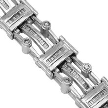 14K White Gold Mens Diamond Bracelet 5.50 Ctw