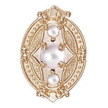 14k White or Yellow Gold Pearl Victorian Bracelet Slide GS449-PL