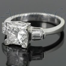 14K White Solid Gold Diamond Engagement Ring 2.40 Ctw