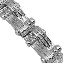 14K White Solid Gold Mens Diamond Bracelet 4.75 Ctw