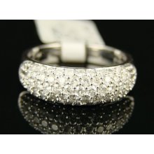 14k Womens White Gold Wedding Band Diamond Ring 1.0 Ct