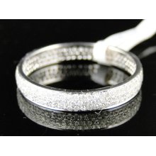 14k Womens White Gold Diamond Wedding Eternity Style Round Band Ring .60 Ct