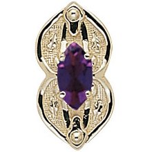 14k Yellow Gold Glatter Amethyst Victorian Bracelet Slide