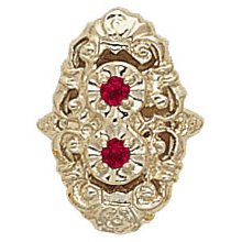 14k Yellow Gold Ruby Victorian Bracelet Slide GL-GS082-R