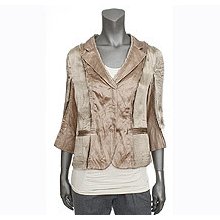 15528 Auth Prada Taupe Cupro Silk Cotton Jacket M