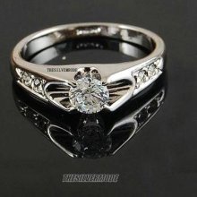 18k White Gold Plated Cubic Zirconia Fashion Ring 13123