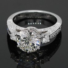 18K White Solid Gold Diamond Engagement Ring Setting 0.80 Ctw