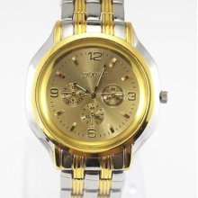 1pcs Golden Luxury Style Mens Quartz Wrist Watches,b16