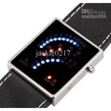 1pcs/lot Fashion 29 Led Watch Blue Led Digital Watches Leather Wrist