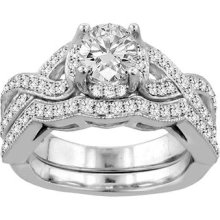 2.00 Ct Pave Braided Diamond Engagement/wedding Ring In 18k White Gold Set