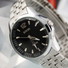 2 Colors Fashion Mens Ladies Generous Lovers Steel Quartz Wrist Watch