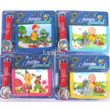 20 Pc Cartoon Kids Watches And Wallet Sets With Gift Box