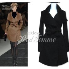 2011 New Women`s European And American Big Wool Coat Lapel First-deg